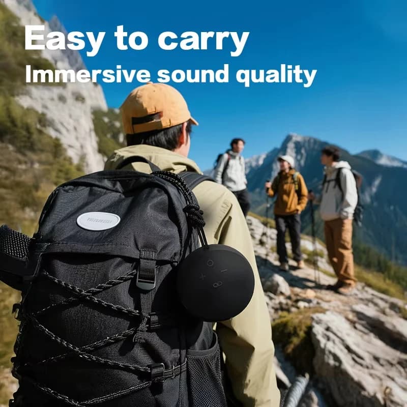 سماعة بلوتوث صغيرة Alaxe خارجية لاسلكية جيل جديد سماعة RGB صغيرة مضخم صوت منزلي كروي - 3