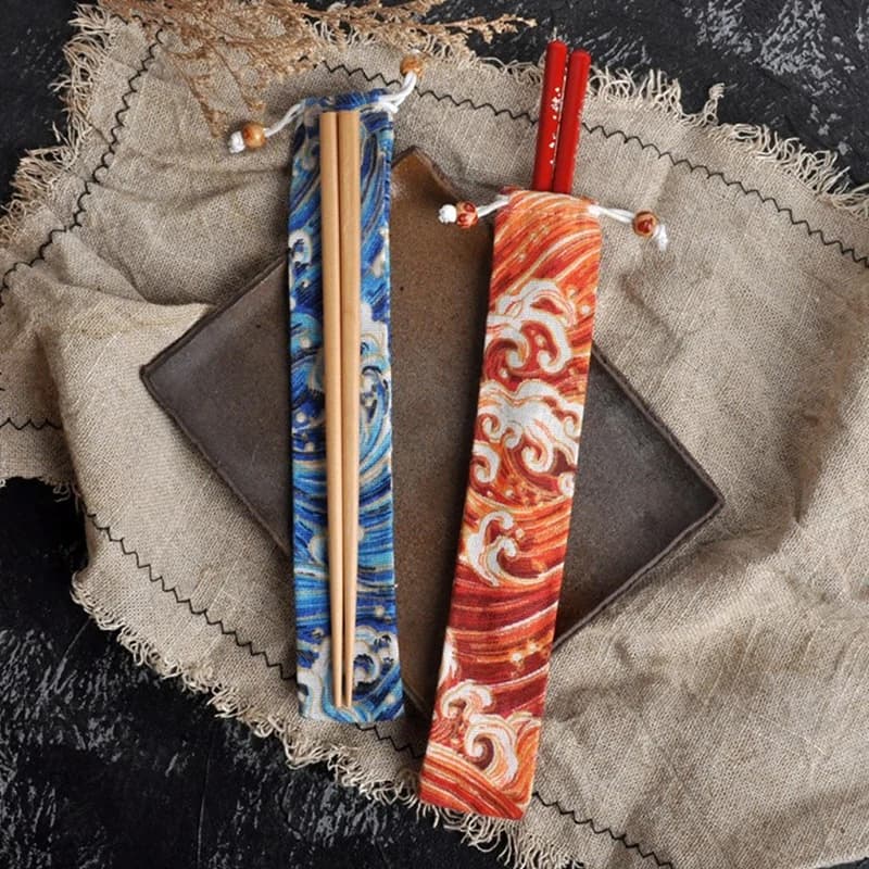 حقيبة قش معدنية قابلة لإعادة الاستخدام لأدوات المائدة ، حقيبة ملونة للسفر ، التخييم ، عيدان الطعام ، ملعقة ، شوكة ، سكين ، حاوية تخزين ، 1 قطعة - 2