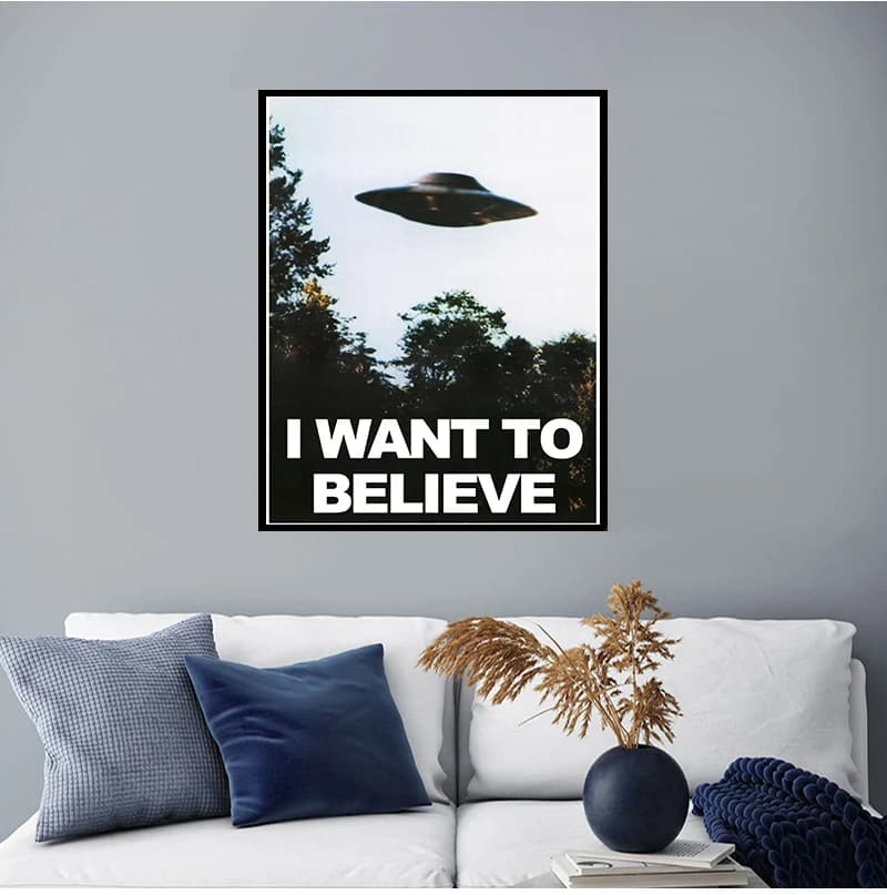 I WANT TO BELIEVE - The X Files Art Silk Or Canvas  UFO TV Series  Print Canvas Painting Decorative Picture Home Decor - 4