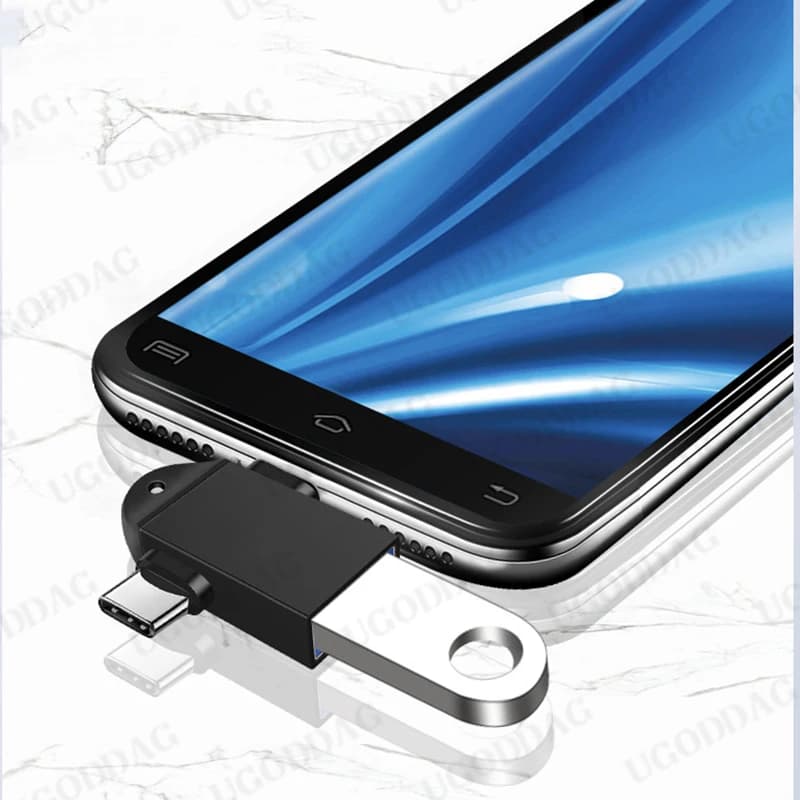 لنظام أندرويد Type-C 2-in-1 OTG محول Otg نوع C كابل ل Xiaomi اللوحي القرص الصلب محرك فلاش القرص USB ماوس محولات - 3