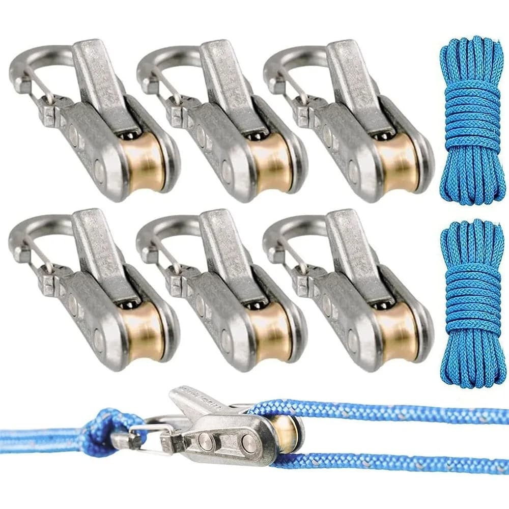New Knot-Free Rope Tensioner Heavy-duty Roller Paracord Adjusters Easy Operation Quick Adjust Buckle Boating