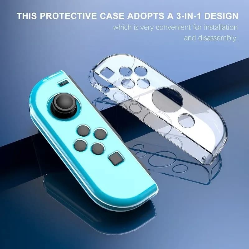 3 in 1 TPU Transparent Case Protective Cover for Nintendo Switch 1 Protector Shell Split Skin Thumb Grips for Switch Accessories - 4