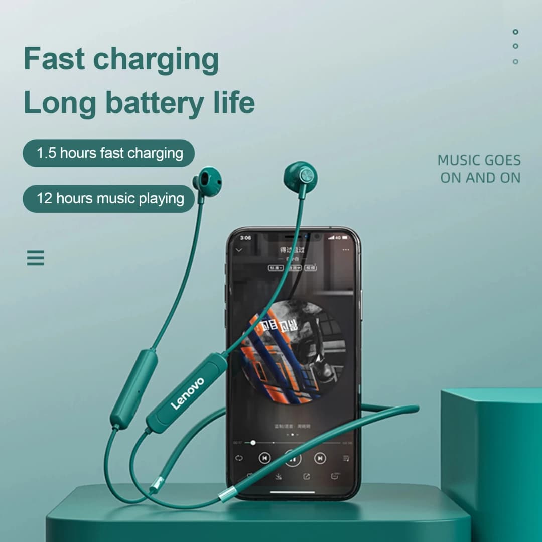 سماعات أذن لينوفو SH1 جديدة لاسلكية بلوتوث 5.0، شريحة HIFI، جودة صوت عالية، مقاومة للماء IPX5، سماعات رأس رياضية مع شريط عنق مغناطيسي - 4