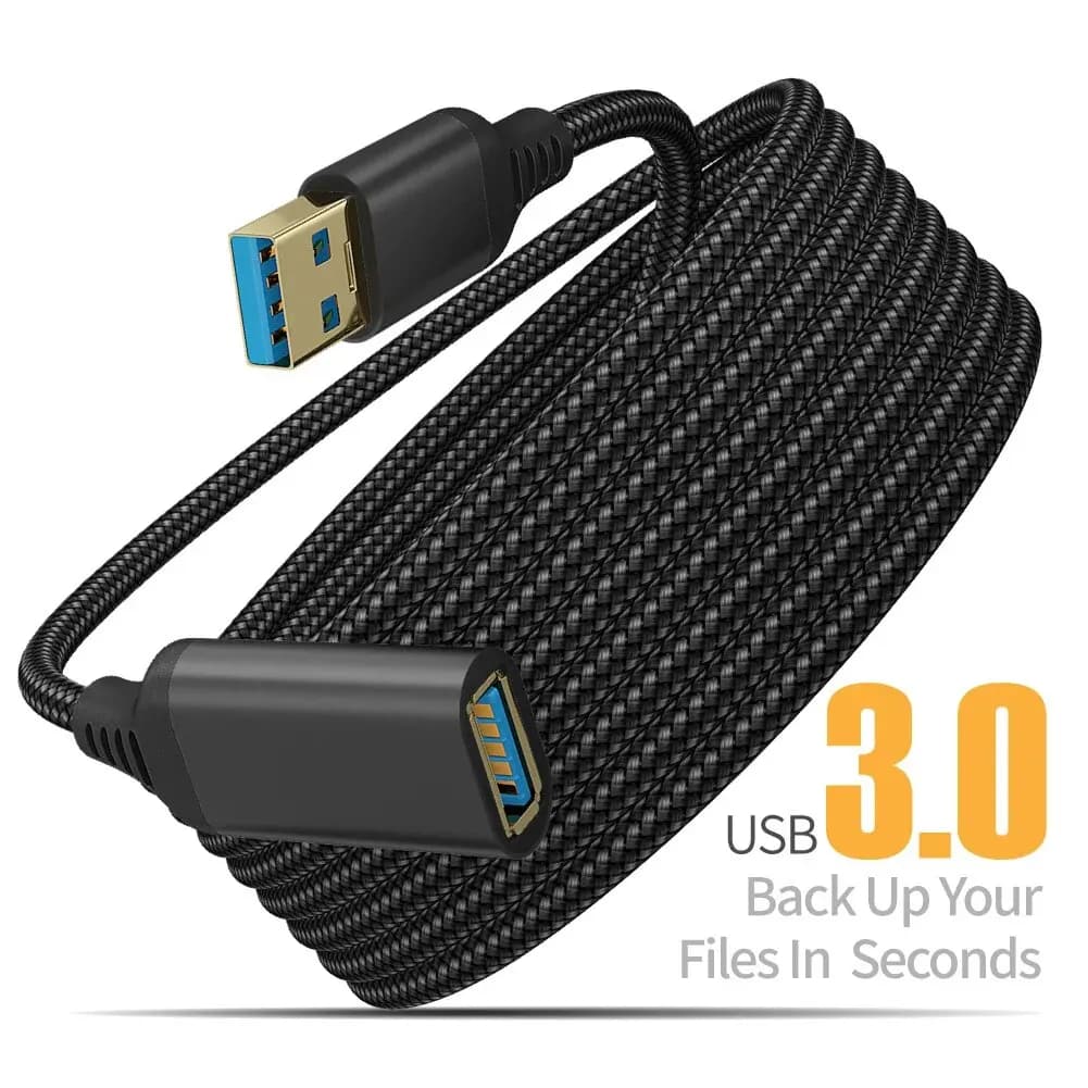 كابل بيانات UTHAI مضفر من النايلون USB 3.0 ذكر إلى أنثى كابل تمديد عالي السرعة للكاميرا والطابعة والكمبيوتر
