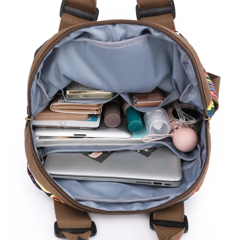 Fashion Designer Backpacks Female Canvas Rucksack Women Large Bagpack Travel Bags Big School Backpack for Students Shoulder Bag - 6