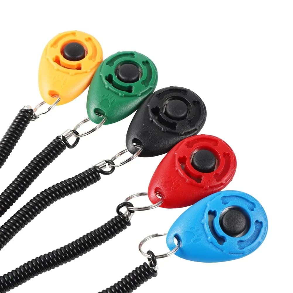 2 in 1 Dog Training Clicker Pet Plastic New Dogs Click Trainer Aid Tools Adjustable Wrist Strap Sound Key Chain Dog Supplies - 4