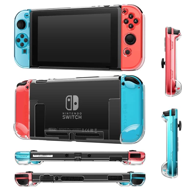 حافظة حماية شفافة عالية لجهاز Nintendo Switch حافظة حماية كاملة رقيقة للغاية مقسمة لوحدة تحكم الألعاب - 6