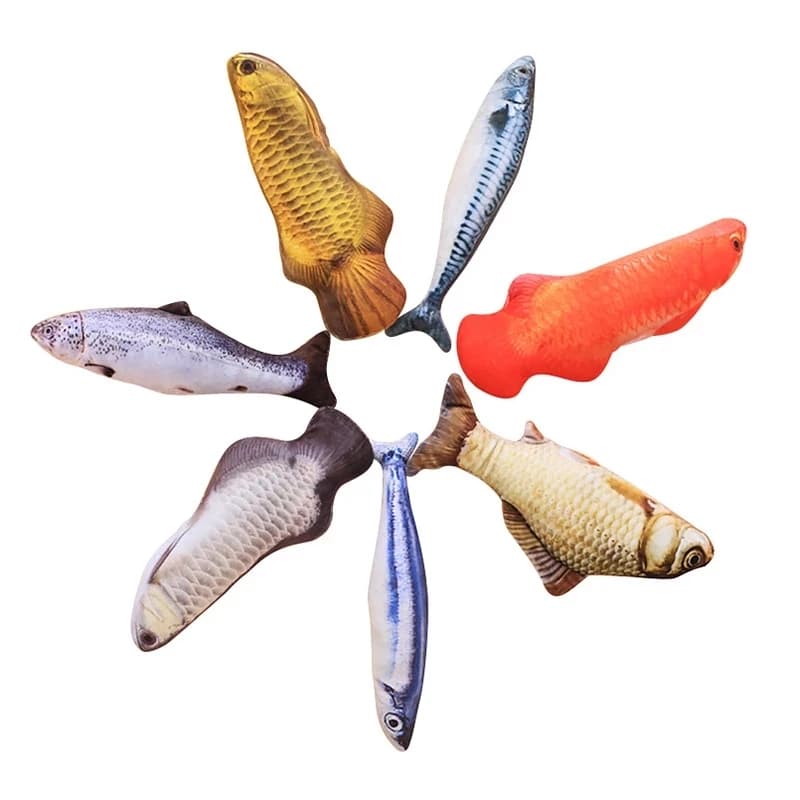Pet Plush Cat Catnip Toy Teeth Teasing Cat Toy Simulated Fish Cat Fish Throw Pillow - 6