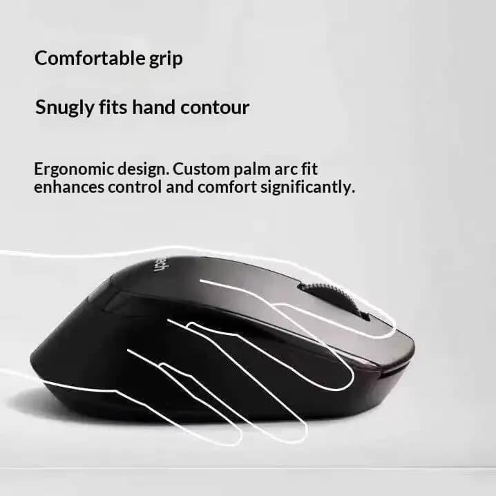 Logitech M330 Silent Plus Wireless Mouse 2.4G USB Receiver Ergonomic Shape Gentle Soft for Desktop Office Laptop Desk - 6