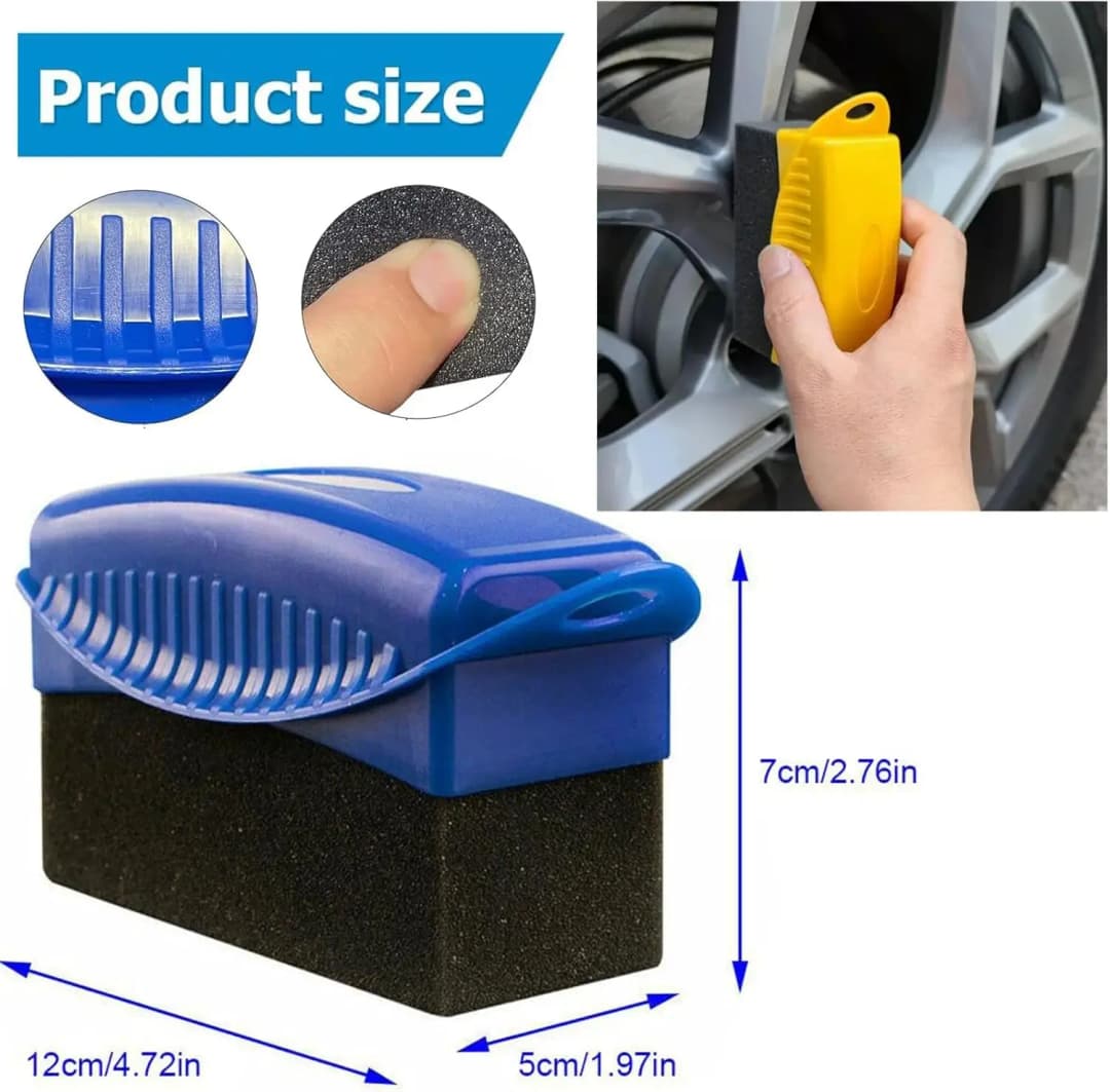 فرشاة إسفنجية لتلميع وتشميع عجلات السيارة فرش تنظيف إطارات السيارة ABS وسادة تطبيق تفاصيل الكونتور - 5