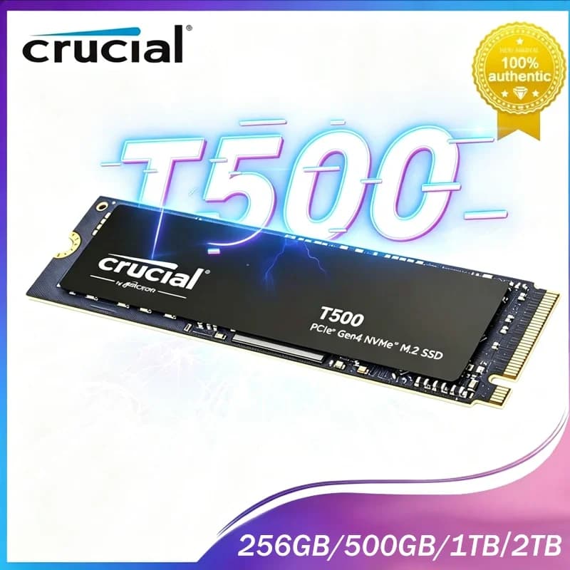 Crucial T500 1TB PCIe Gen4 NVMe M.2 SSD 7300MB/s High Speed Gaming Drive,Fit PS5 Laptop PC,OEM Original CT1000T500SSD8