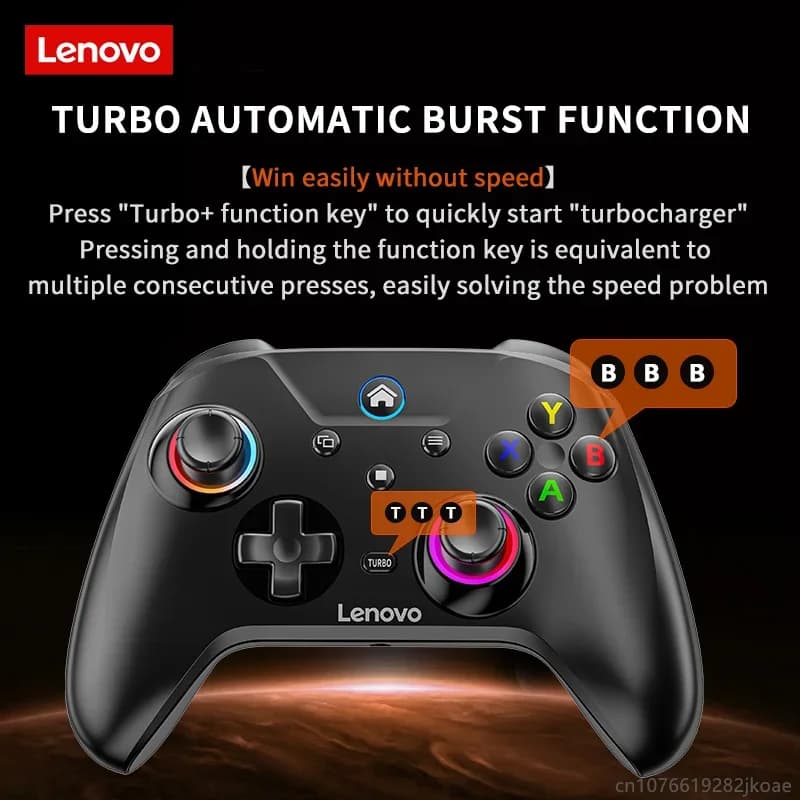 New Lenovo S02 Wireless Controller Bluetooth Gamepad for Nintendo Switch,PC,Android TV,IOS PC Joysticks Six-axis Dual Vibration - 6