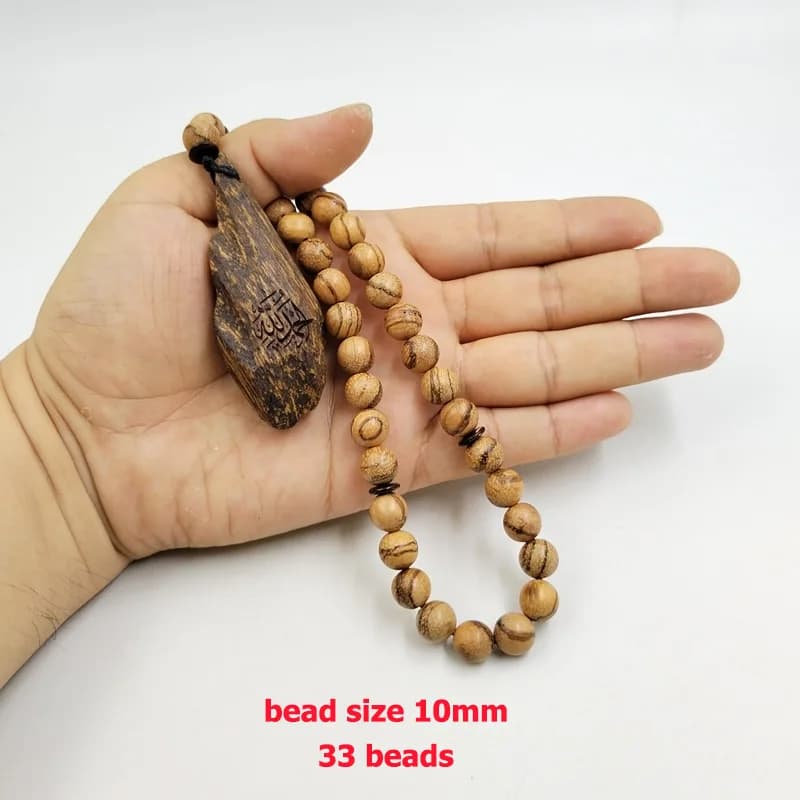 عود تسبيح صندل فيتنامي طبيعي سوار خشبي قلادة عود مسبحة هدية عصرية عربية - 4