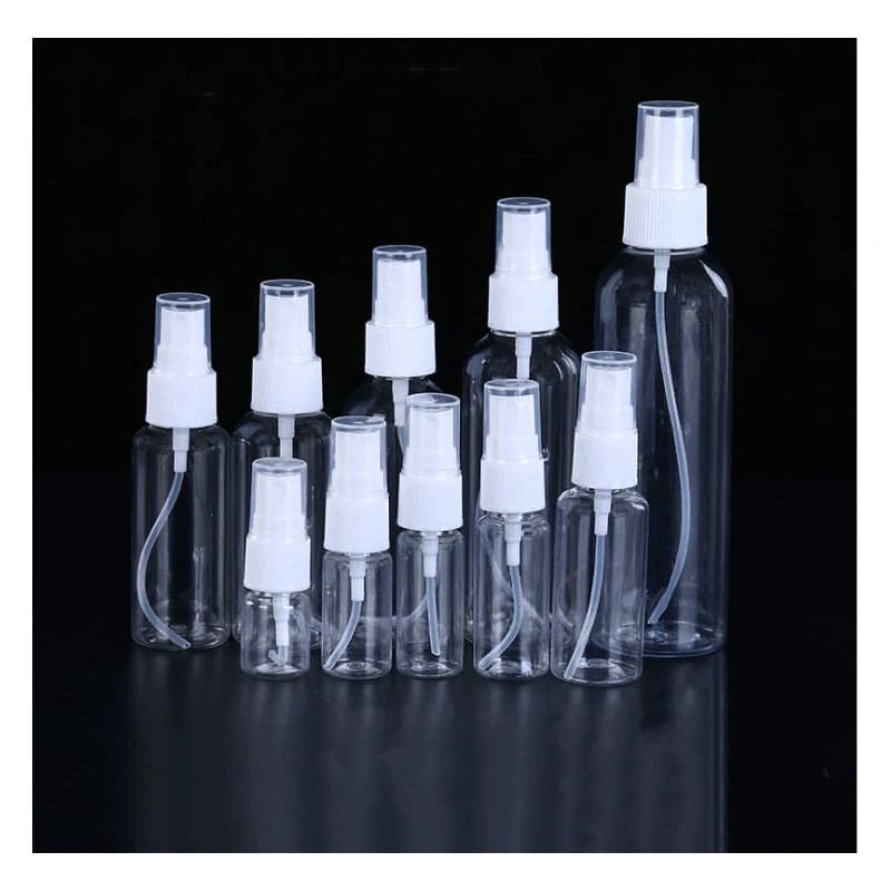 10/15/20/30/50/60/100ml  1/2oz  small Plastic Travel clear Refillable Bottles with  fine mist Sprayer pump mini perfume atomizer - 5