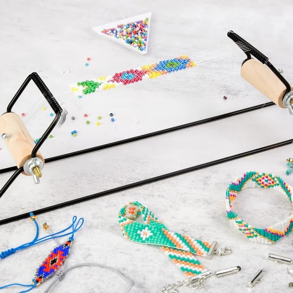 النسيج الديكور تلوح في الأفق سهلة الاستخدام DIY بها بنفسك أداة مع شريط مرن سحر التشيكية الزجاج الخرز إبرة ل سوار قلادة مجوهرات Makinng - 2