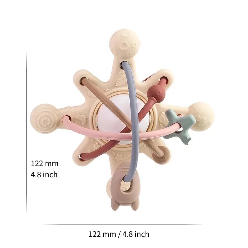 لعبة راتل وعضاضة حسية على شكل جرس من السيليكون، كرة مونتيسوري للأطفال حديثي الولادة حتى 36 شهرًا، هدية تطويرية - 6