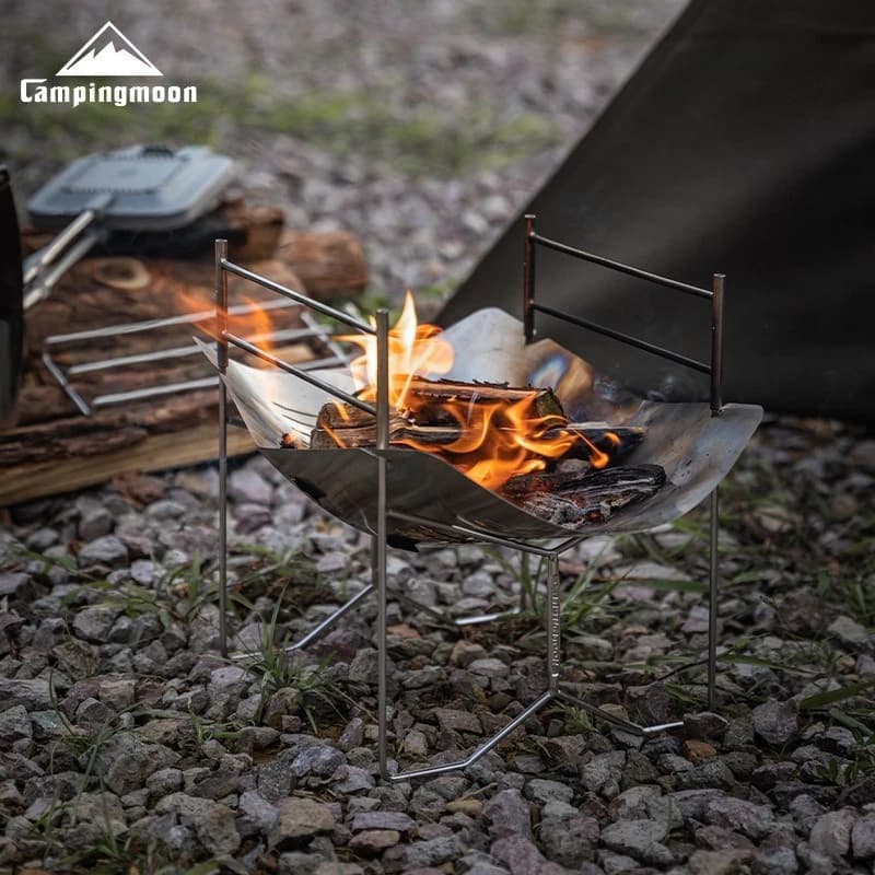 Campingmoon Outdoor Portable Folding Garden Stainless Steel BBQ Grill Camping Portable foldable outdoor camping BBQ Grill - 2