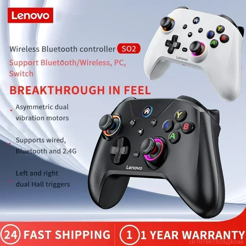New Lenovo S02 Wireless Controller Bluetooth Gamepad for Nintendo Switch,PC,Android TV,IOS PC Joysticks Six-axis Dual Vibration - 4