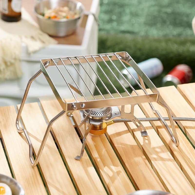 High Temperature Folding Campfire Grill Stainless Steel Portable Multifunctional Corrosion Resistance Outdoor Camping Barbecue - 4