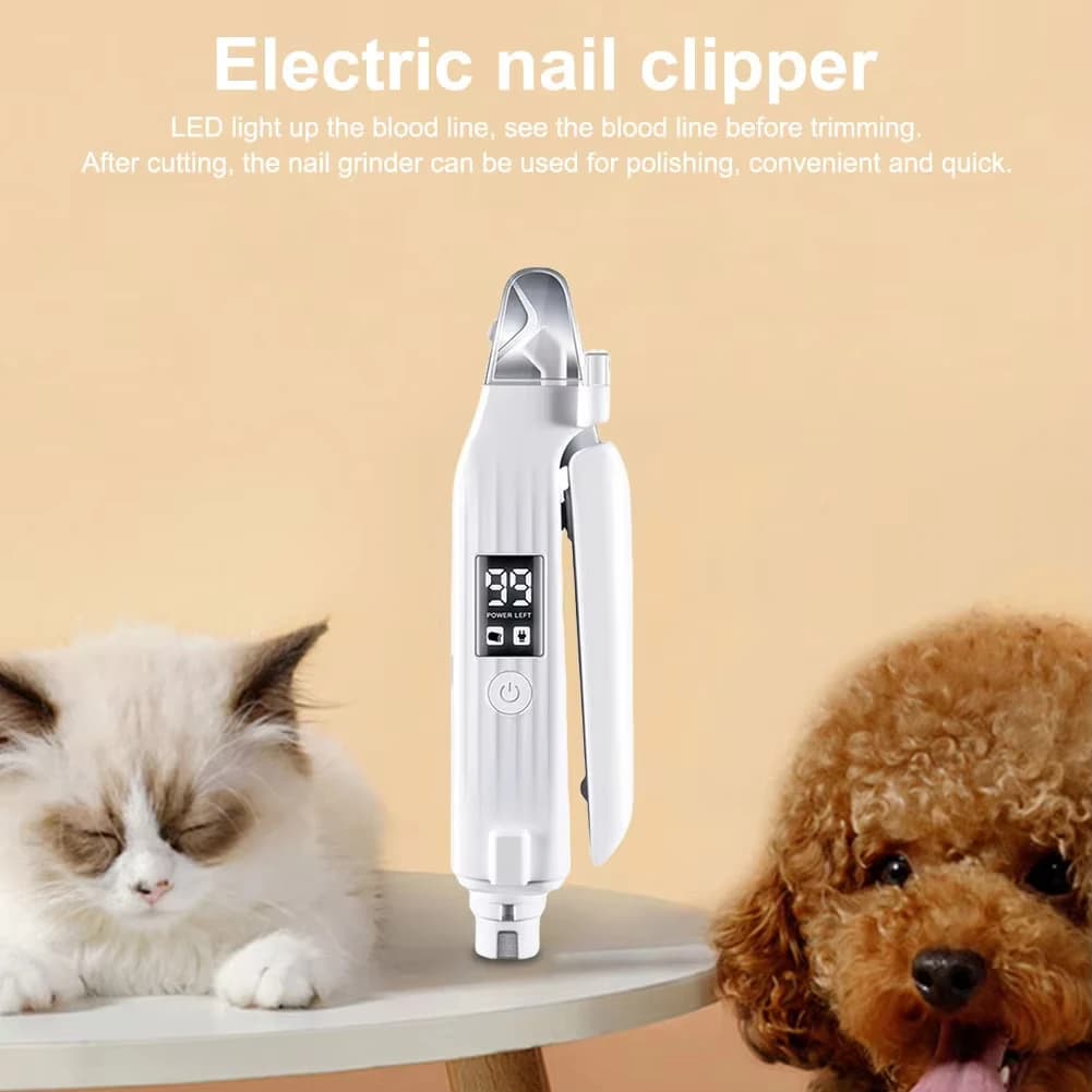 2 in 1 Electric Pet Nail Trimmer with LED Lights Pet Nail Grinder Dog Nail Trimmer and Grinder for Small Medium Large Dogs/Cats - 5