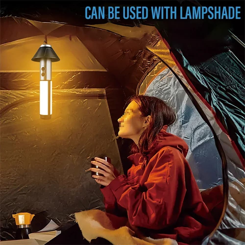 مصباح تخييم تلسكوبي قابل للطي 3 أوضاع إضاءة بطارية 3000 مللي أمبير إضاءة خيمة إمدادات خارجية محمولة قابلة لإعادة الشحن - 5