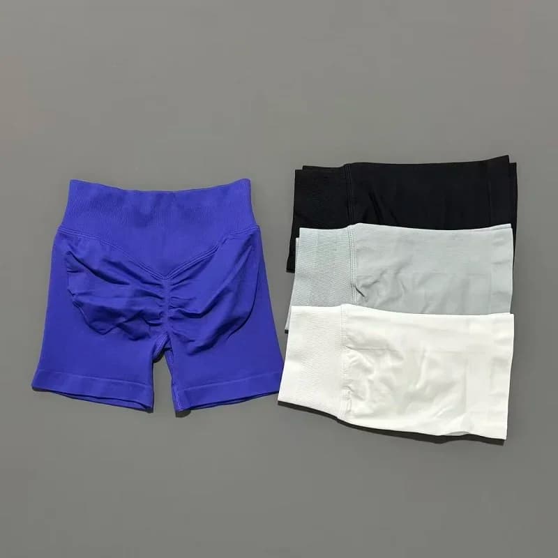 Women Fitness Workout Shorts Yoga High Waist Lift Butt Fitness Shorts Gym Running Sportswear Women Push Up Gym Leggings - 4