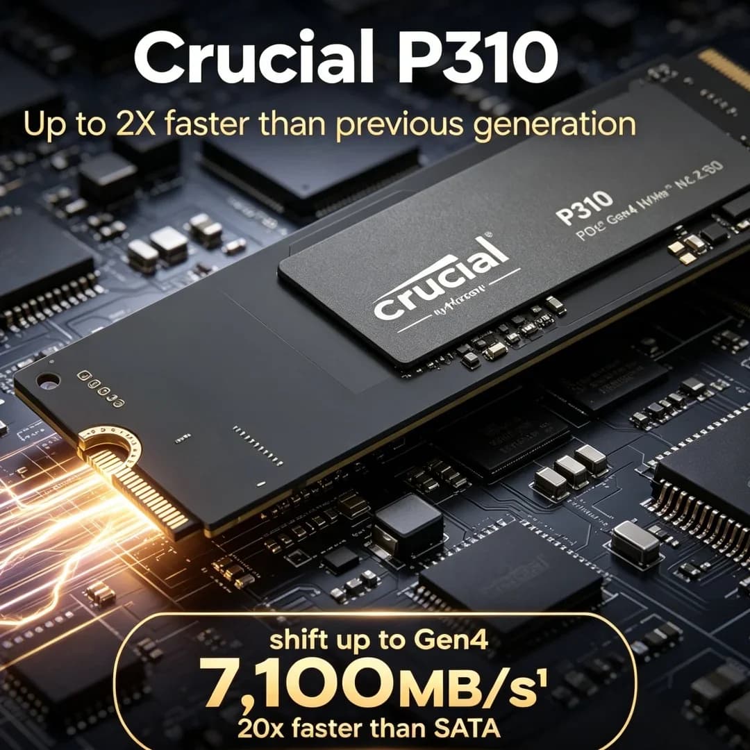 قرص صلب داخلي فاخر كروشيال P310 NVMe M.2 SSD 1 تيرا بايت 2 تيرا بايت 2280 PCIe Gen4 3D NAND بسرعة 7100 ميجابايت/ثانية، OEM