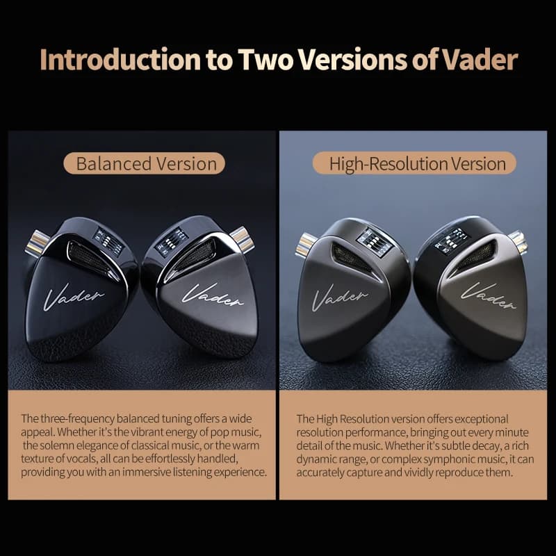 KZ Vader In Ear Monitor, HiFi Headphone, Customisable Headphone Switch Adjustment, Zobel Network Headset Design - 2