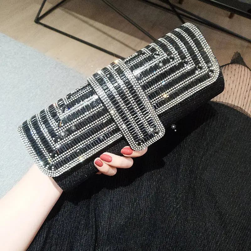Factory Direct Sales Stick Diamond Three Discount Dinner Bag Hand Armpit Chain Wedding Party Crystal Evening Clutch Bag - 2