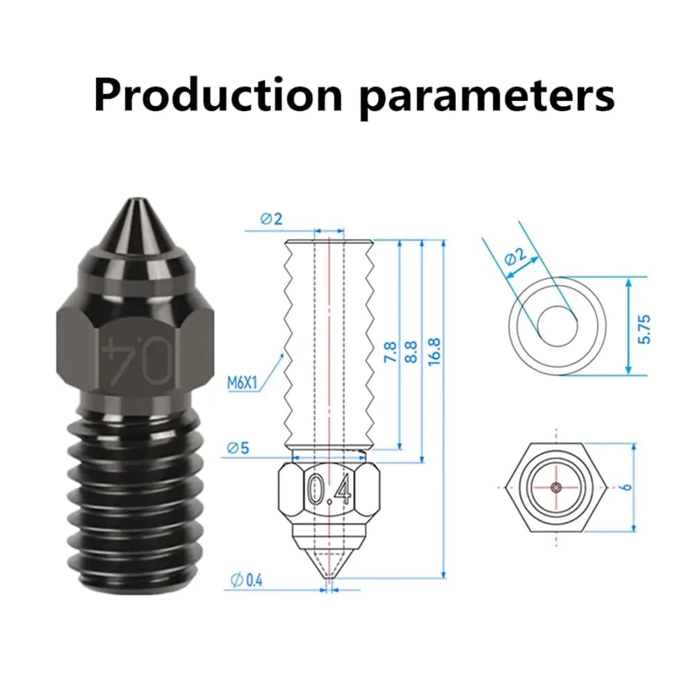 Creality Ender 3 V3 SE Nozzle Kit High Speed Hard Steel Nozzle 0.2/0.4/0.6/0.8/1.0mm 3D Printer for Ender3 V3 SE/Ender 7/Ender 5 - 4