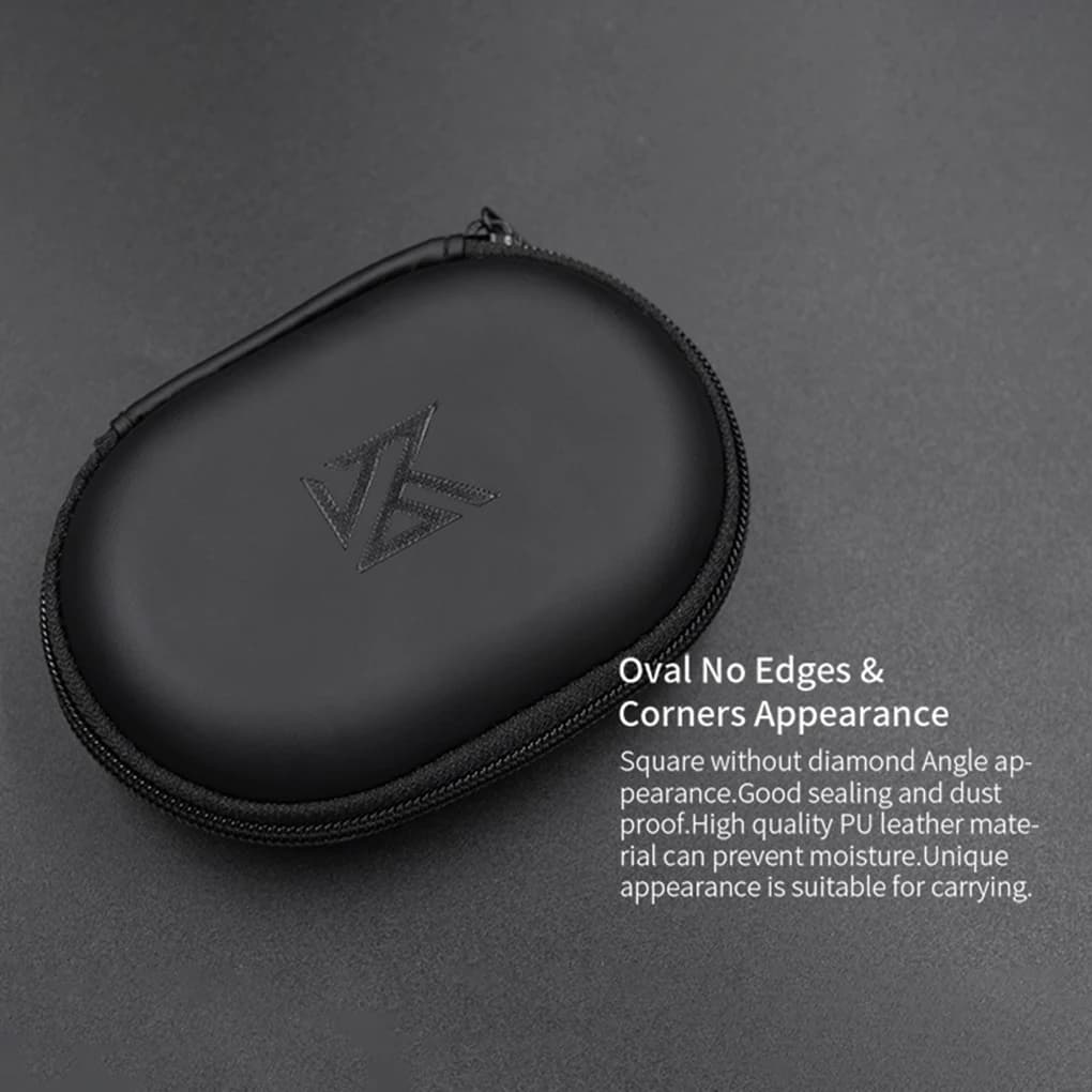 KZ Earphones Case PU Leather Oval Headphone Box Bag Travel Dustproof Organizer Small Holder Headset Accessories - 2
