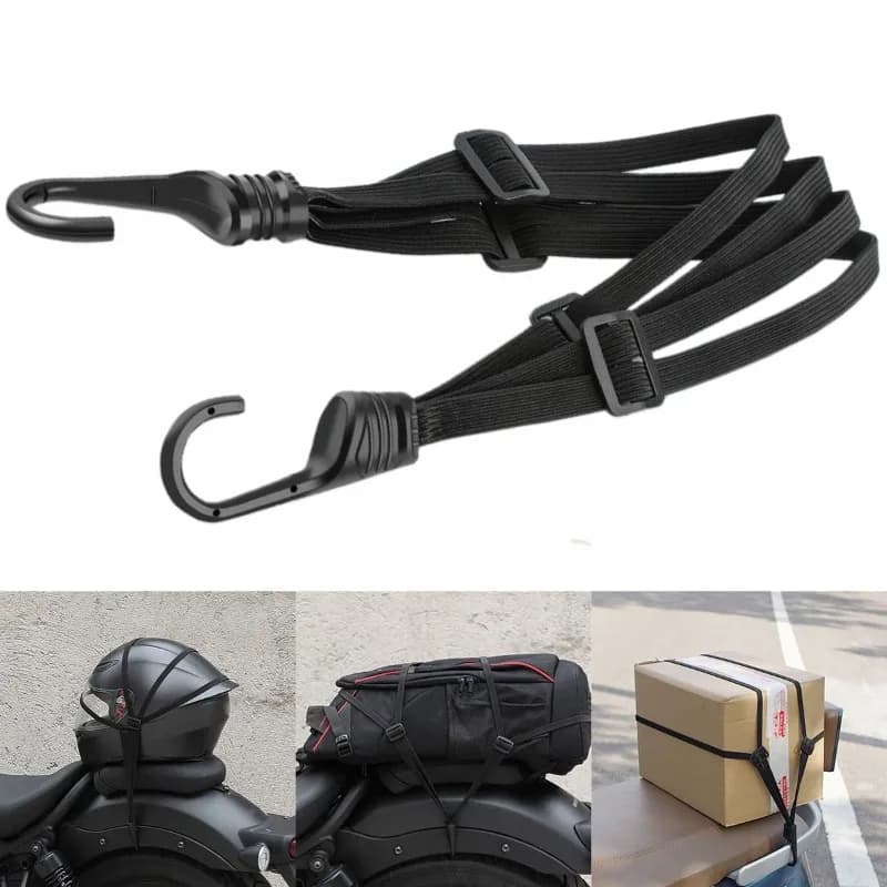 Motorcycle Helmet Straps with Hook Retractable Motorcycle Elastic Rope Helmet Luggage Adjustment Fix Buckle Rope Accessories