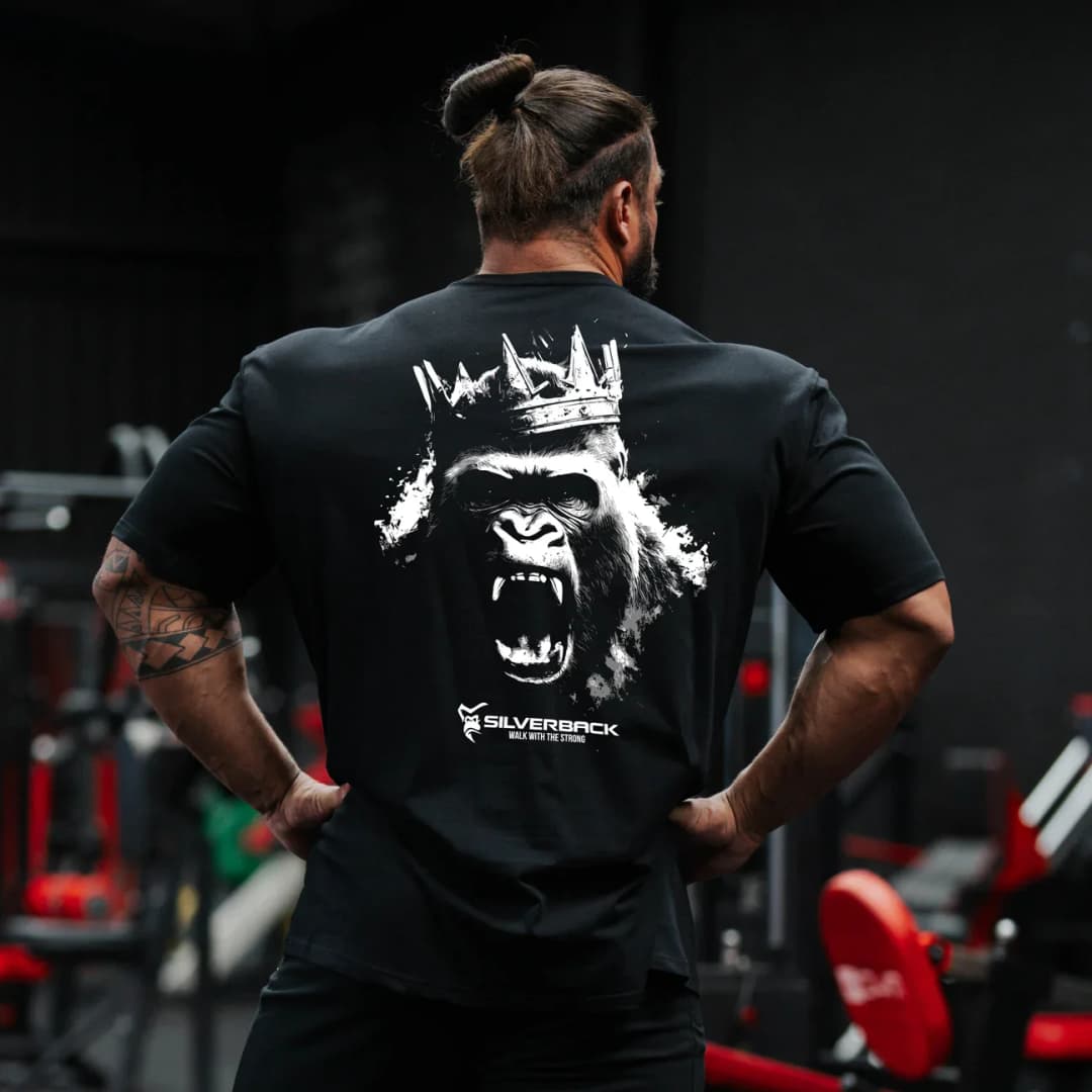 تيشرت فضفاض بأكمام قصيرة من SILVERBACK، ملابس رجالية باردة وقابلة للتنفس لبناء الأجسام والتدريب في الجيم