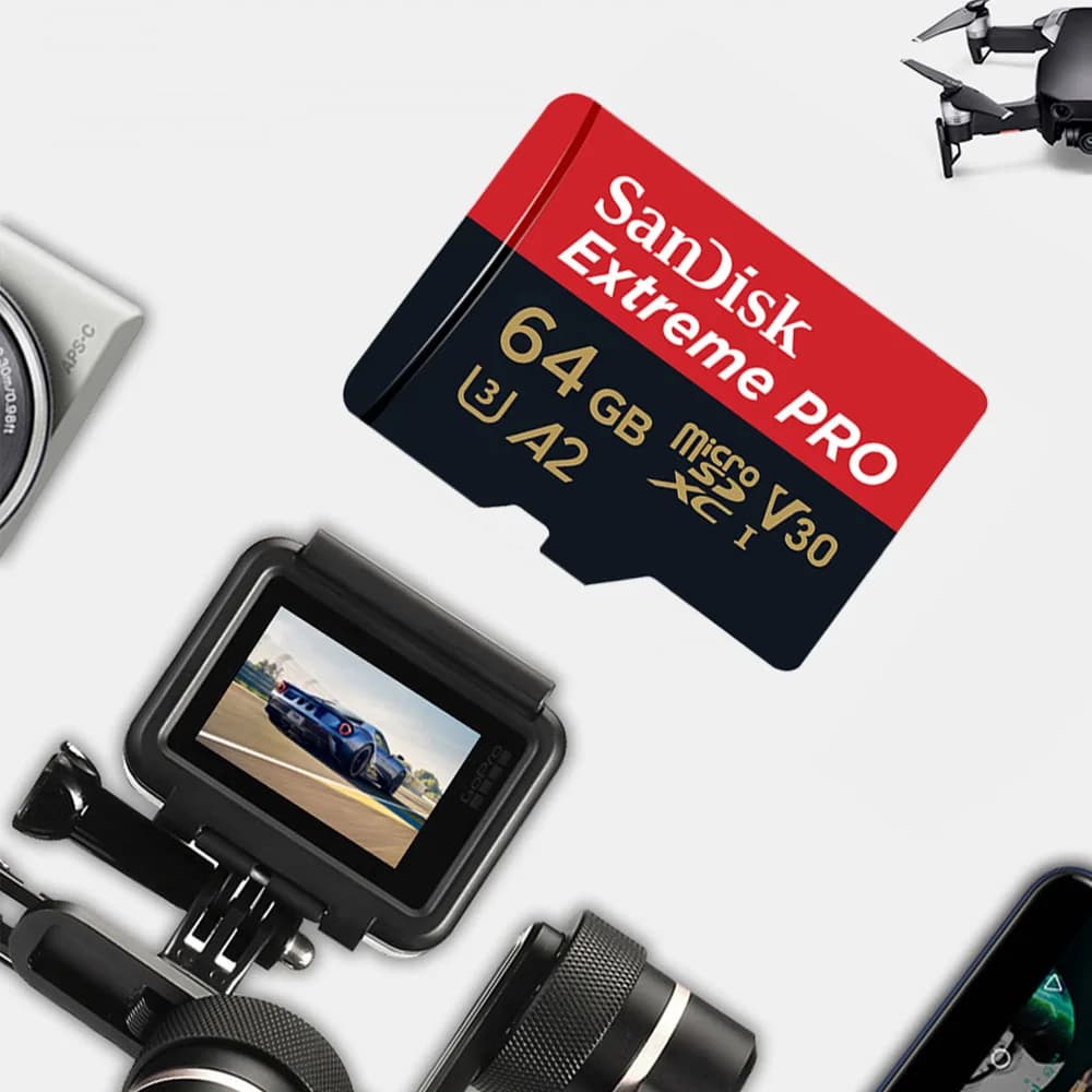 بطاقة ذاكرة SanDisk Extreme PRO microSDXC UHS-I بسعة 64 جيجابايت و128 جيجابايت و256 جيجابايت A2 C10 U3 V30 تدعم فيديو 4K UHD بسرعة قراءة تصل إلى 200 ميجابايت/ثانية - 5