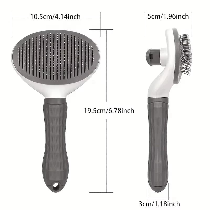 Pet dog brush; cat brush; one-button pet hair removal brush; dog and cat beauty tool; pet hair removal brush. - 4