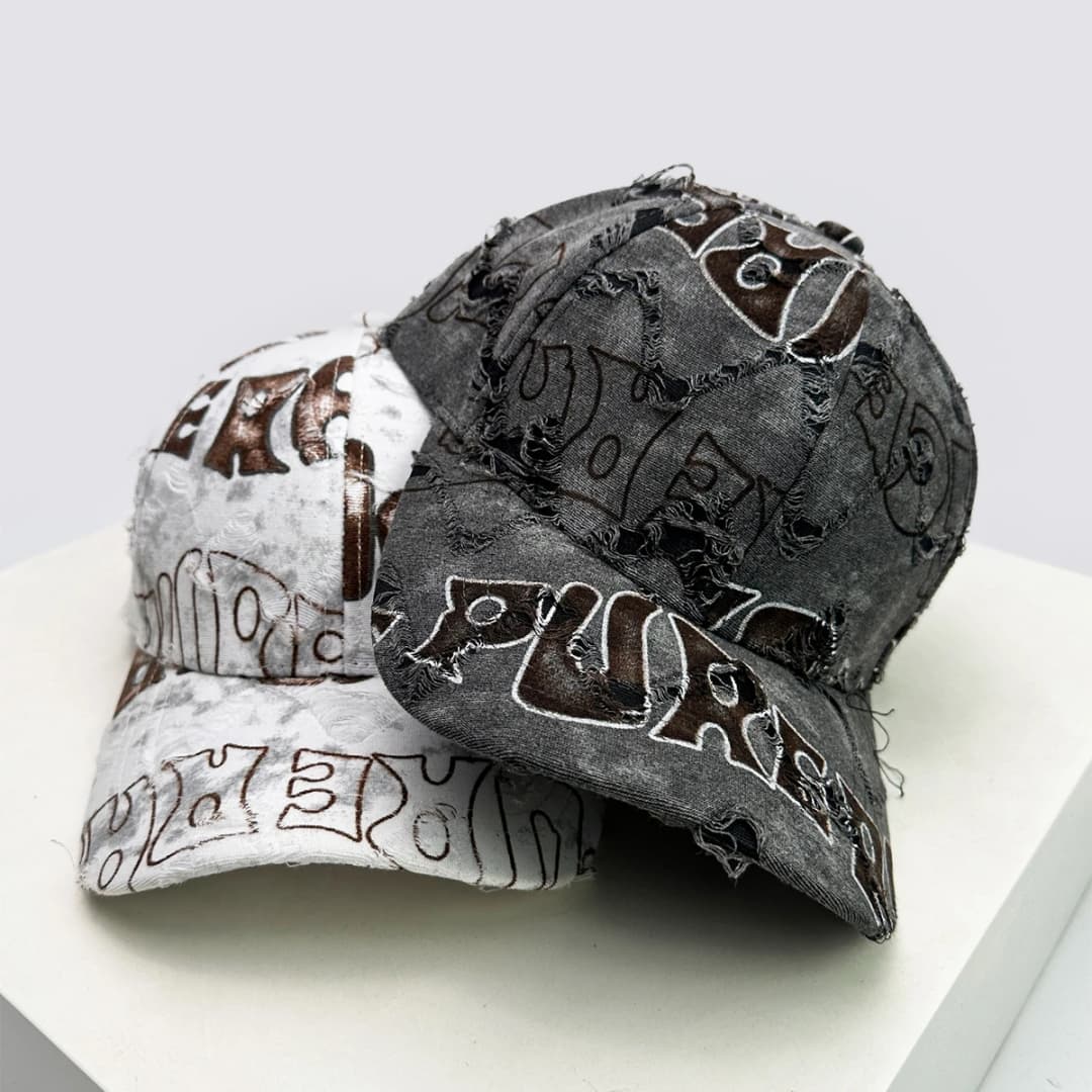 New Unisex American Vintage Letter Personal Baseball Hats Breathable Broken Style Sunshade Peaked Caps Versatile Fashion Street - 4