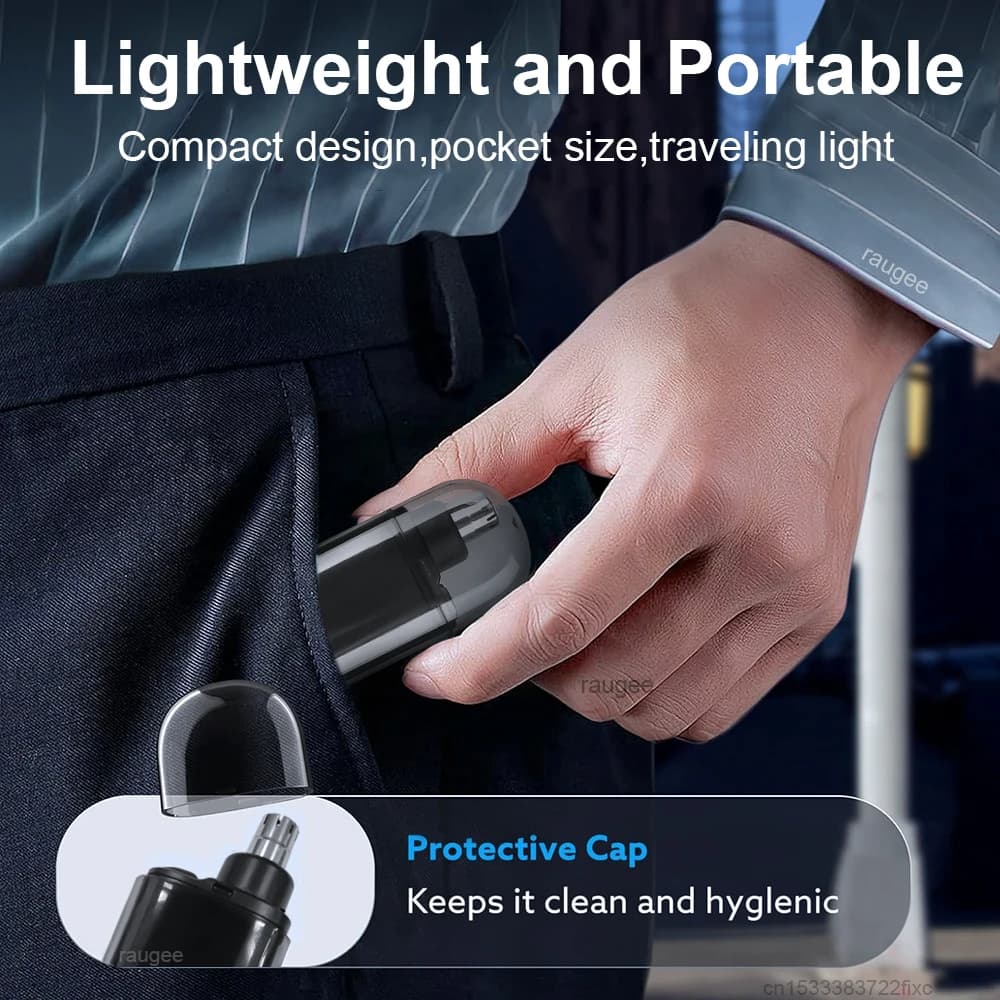 Nose Hair Trimmer for Men Rechargeable High-Speed Nose Hair Trimmer Portable Ear Hair Removal Shaver Compact Grooming Tool - 6