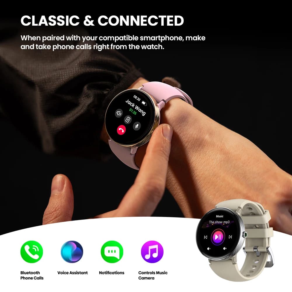 New 2025 Zeblaze LILY 2 Voice Calling Female Smartwatch Double Strap 1.2" HD AMOLED Display Health Monitoring Sports Smart Watch - 4