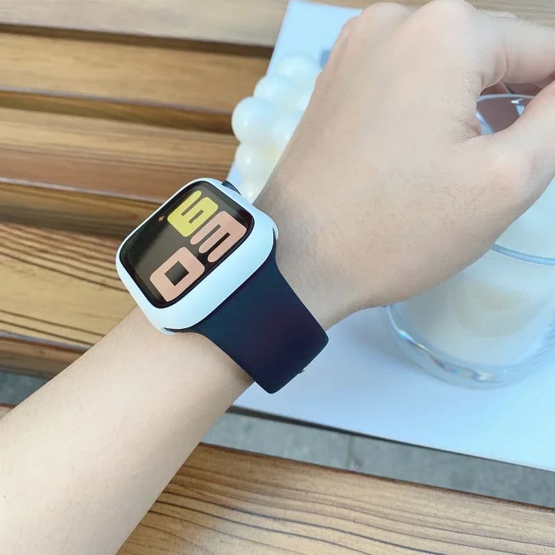Silicone Band For Apple Watch strap 44mm 45mm 40mm 41mm 42-38mm 45 mm sport bracelet iwatch series 8 7 6 5 4 3 SE 9 Ultra 2 49mm - 4