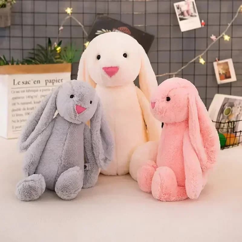 35cm Stuffed Long Ear Rabbit Soft Plush Toy Cute Bunny Cartoon Animal Sleeping Doll Kids Baby Soothing Doll Birthday Easter Gift - 3