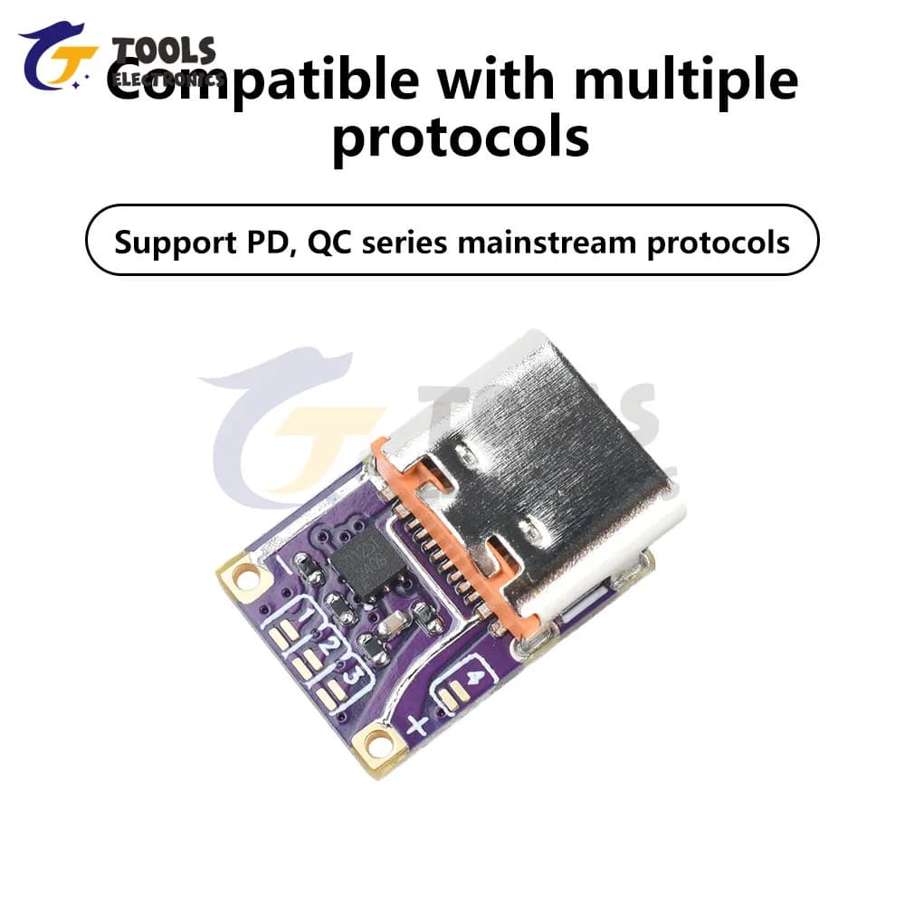 وحدة شحن سريع PD QC نوع-C وحدة تحفيز شحن سريع 5V-20V/20V-48V إخراج لبنك طاقة DIY - 5