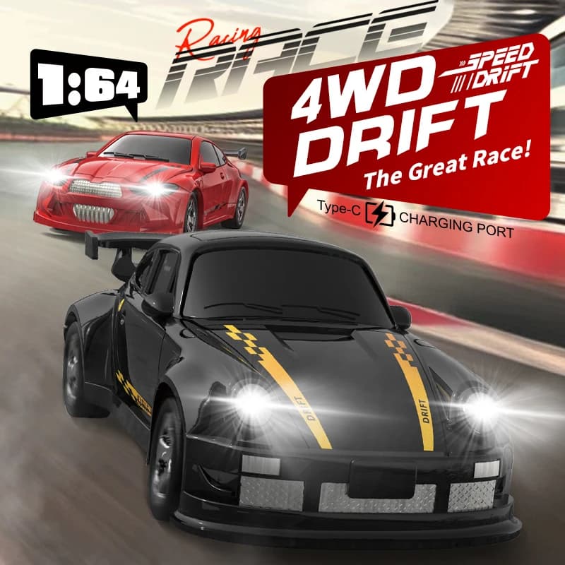 سيارة سباق تحكم عن بعد Kf20 مقياس 1:64، انجراف رباعي العجلات، لعبة مثالية للأولاد، هدية رائعة - 3