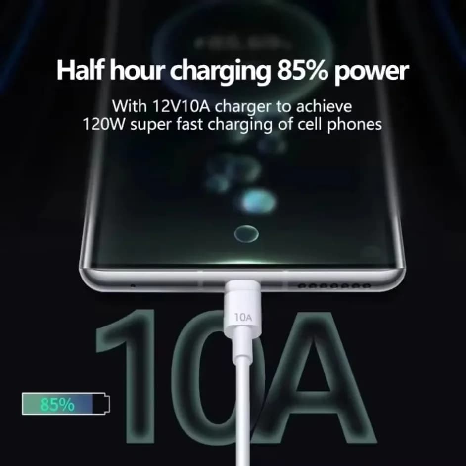 كابل USB نوع C عالمي 120 واط 10A شحن سريع للغاية 1 متر/1.5 متر/2 متر لسلك بيانات Xiaomi Samsung S24 S23 Huawei P70 Honor - 5