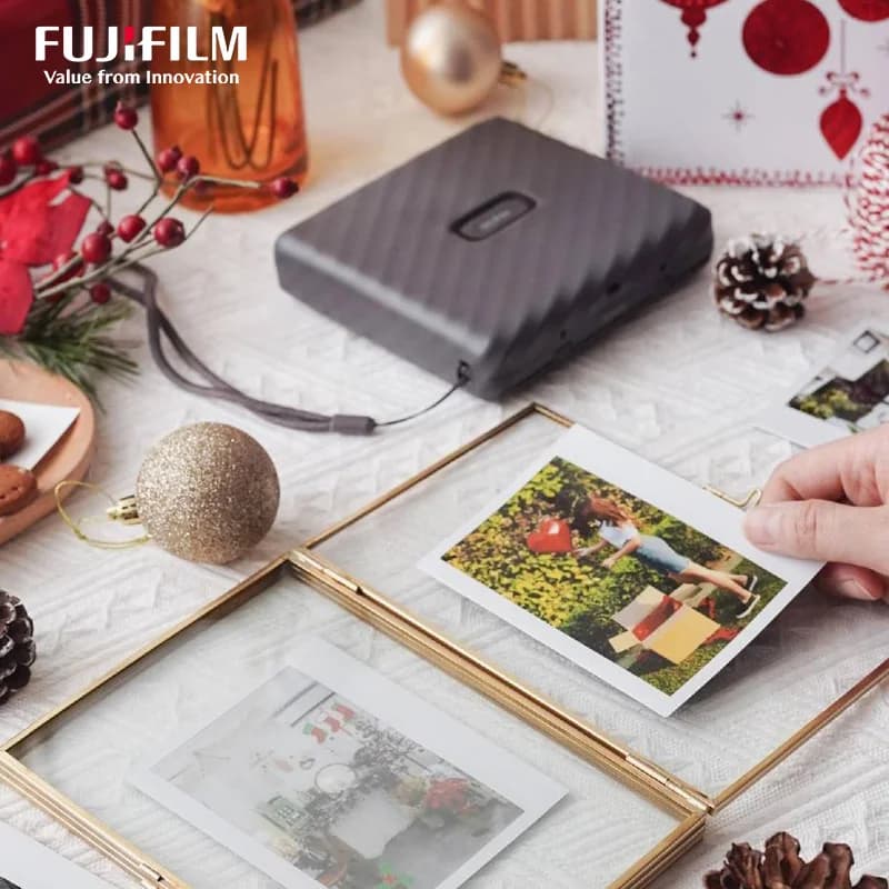 طابعة Fuji Instax Link WIDE، طابعة صور للهواتف المحمولة بتنسيق واسع، مع ورق صور Fujifilm Instax Wide اختياري مقاس 5 بوصات - 6