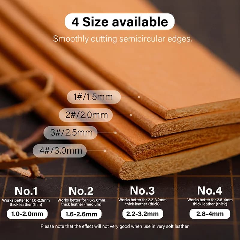 WUTA Sharp Leather Edge Beveler Edge Skiving Polishing Leather Tools DIY Belt Maker High Carbon Steel Leather Craft Beveller - 4