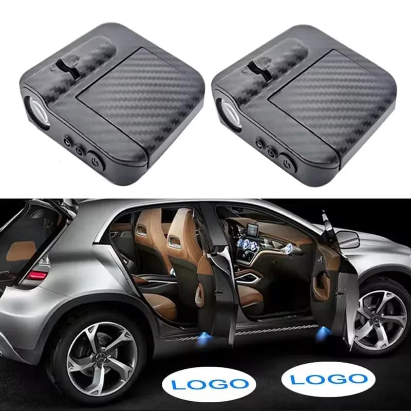 مصابيح ظل LED لمشروع باب السيارة إكسسوارات سيارة لجميع موديلات السيارات شعار سيارة لاسلكي 2 قطعة