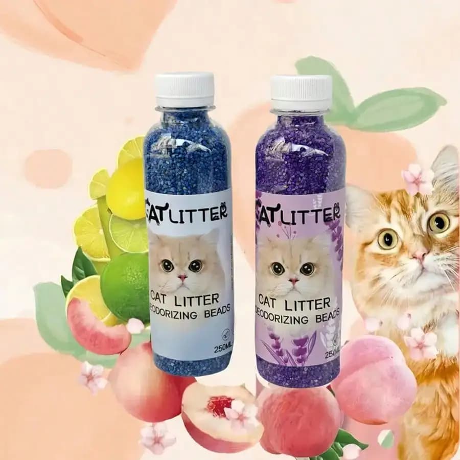 Fresh Scent Cat Litter Deodorizer Beads - Natural Plant-Based Odor Eliminator For Clean & Fragrant Pet Environments - 3