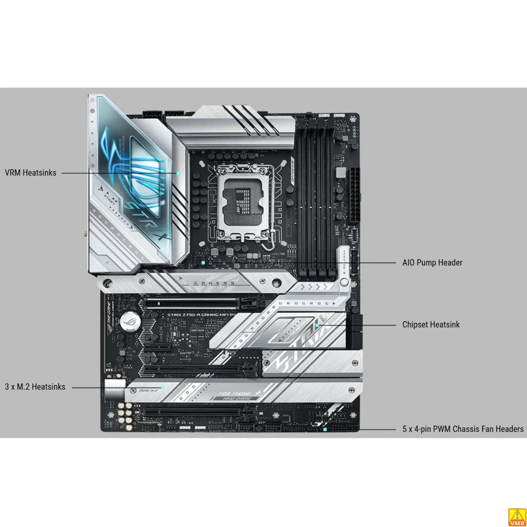 لوحة أم أسوس ROG STRIX Z790-A للألعاب، مقبس LGA1700، ذاكرة DDR4 حتى 5333 ميجاهرتز (OC)، شريحة Z790، ATX - 3