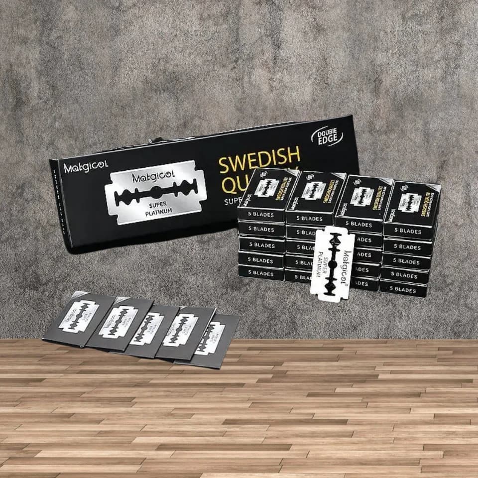 5/10 قطع شفرات حلاقة كلاسيكية مزدوجة الحافة للرجال، شفرات حلاقة آمنة من الفولاذ المقاوم للصدأ