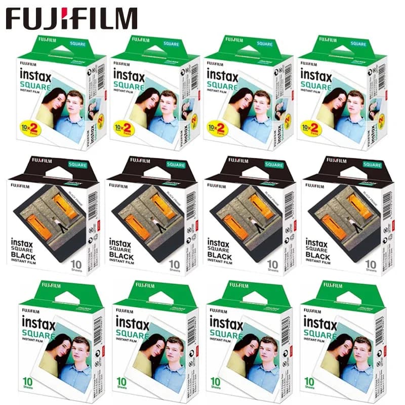 10-100 Sheets Fujifilm Instax Square Film White/Black Edge Photo Paper For Instax Camera SQ1 SQ10 SQ6 SQ20 SQ40 Link Printer